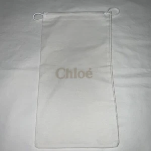 Authentic Chloe Dust Bag Shoe Storage Travel 14x8" White Drawstring - Picture 1 of 5