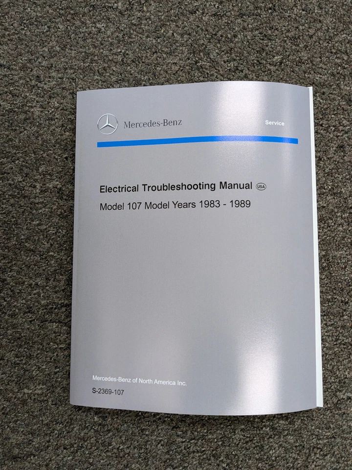 1986 Mercedes Benz 560SL 560 SL Electrical Wiring Diagram Troubleshooting Manual - Image 1 of 1