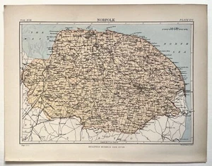 NORFOLK, Antique Map from c. 1880 9th Ed. Britannica - Picture 1 of 1