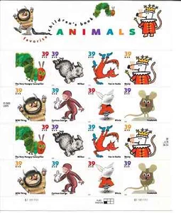 SFSTAMPS US Scotts 3987-3994 Children's Book Animals Sheet of 16 Stamps MNH 2006 - Picture 1 of 1