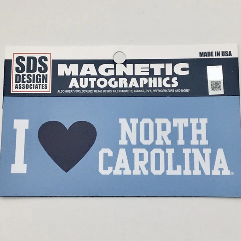 North Carolina Car Magnet I Love NC Tar Heels Auto Accessory Cover