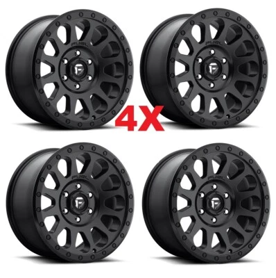 17 BLACK WHEELS RIMS FUEL VECTOR BLACK RING METHOD RHINO - Image 1 of 4