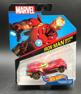 Hot Wheels IRON MAN MARK XLVI 46 Zeichen Autos MARVEL Mattel 2016 Neu NOC - Bild 1 von 3