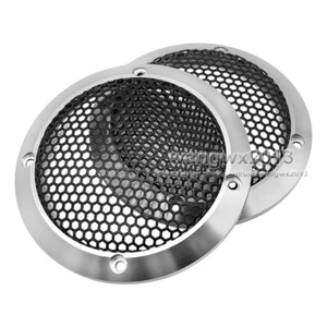 Cubierta de parrilla de aluminio de 3" pulgadas 97 mm círculo decorativo malla metálica completa de 2 piezas - Imagen 1 de 7