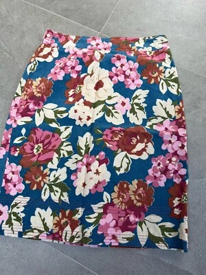 Boden blue/pink/green bold floral skirt needlecord 10L — 第 1/4 张图片