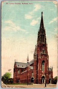 Tarjeta postal de Nueva York de Buffalo de la iglesia de San Luis de 1912 H867 - Imagen 1 de 2