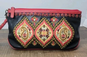 Isabella Fiore Damen Handtasche, Stickmuster & Leder - Bild 1 von 15
