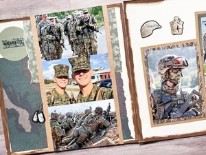 Army Scrapbook pages, 12 By 12 Army Pages, Military Scrapbook Layout - Picture 1 of 9