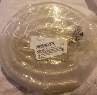 1" ID x 1-1/4" OD Soft Braided PVC Tubing Clear Flexible PVC Tube Vinyl Hose 5ft - Image 1 of 2