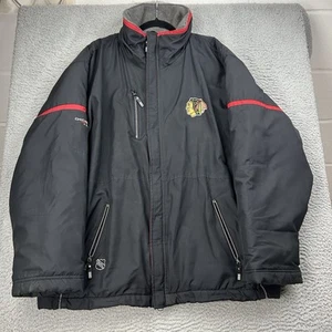 CCM Chicago Blackhawks Fleece gefütterte Jacke Größe Large NHL Hockey  - Bild 1 von 10
