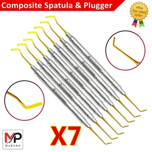 X7 Instrumentos de Relleno Compuestos Espátula y Plugger Titanio Oro Rosa Puntas - Imagen 1 de 4
