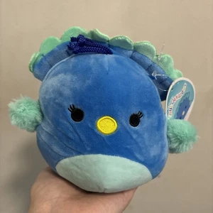 Peluche Squishmallow 5" Priscilla Pavo Real Azul Suave Granja Vida NUEVO - Imagen 1 de 3