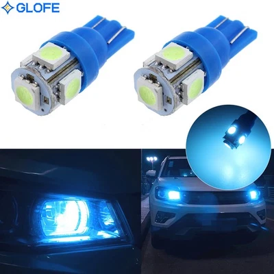 2Pcs Ice Blue T10 168 W5W LED Parking City Light Bulbs 194 2825 Position Light - Image 1 of 4