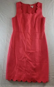 J. Crew Dress Women's Size 10 Pink Scalloped Basketweave Sleeveless - Picture 1 of 14