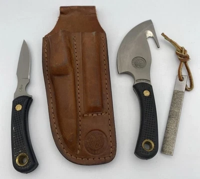 Cuchillos de Alaska Cuchillo Caribú Combo Caza Limpieza Ciervo Juego Cachorro con Funda Foto 1 de 4