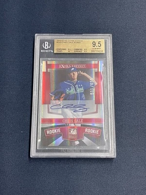 2010 Donruss Elite Extra Edition Chris Sale Rookie Auto /655 BGS 9.5/10 - Image 1 of 2