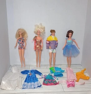 Vintage Mattel 3 Barbie Puppen 1966 & 1 Ken 1968 mit extra Kleidung 60er Jahre - Bild 1 von 11