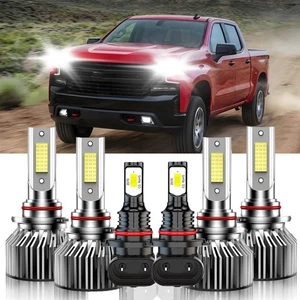For Chevy Silverado 1500 3500 Classic 2007 White LED Headlight +Fog Light Bulbs - Picture 1 of 11