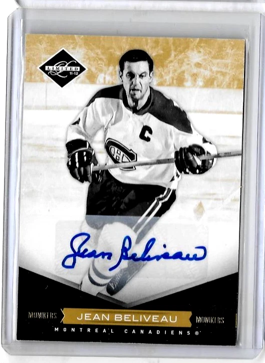 JEAN BELIVEAU 2011-12 LEAF LIMITED MONIKERS GOLD EDITION CERTIFIED AUTOGRAPH#/25 - Image 1 of 1