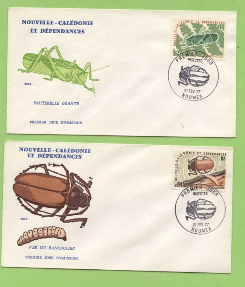 New Caledonia 1977 Insects on two First Day Covers - Image 1 of 1