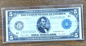 FR. 878 1914 $5 FIVE DOLLARS FRN FEDERAL RESERVE NOTE MINNEAPOLIS, MN VERY FINE - Picture 1 of 6