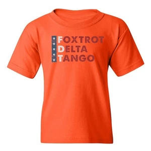 Foxtrot Delta Tango - Usa Flag Anti-Trump Phonetic Youth Unisex T-shirt - Picture 1 of 11