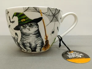 Portobello by Design  Halloween Creepy Cat in Witch Hat Coffee Mug Large NEW - Picture 1 of 18