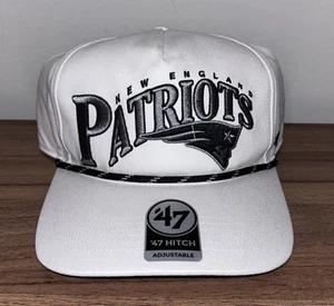 ‘47 New England Patriots Hitch Snapback Rope Trucker Cap Hat White New - Picture 1 of 4