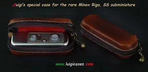 LUIGI CASE for THE RARE MINOX RIGA/A CAMERA,NATURAL AGED BROWN, ask if for B,BL - Picture 1 of 5