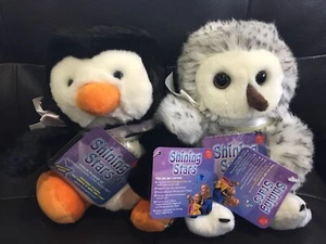 Russ Berrie Shining Stars Pingüino y Búho Nieve-Set de 2 con etiqueta de código sellada.* - Imagen 1 de 2