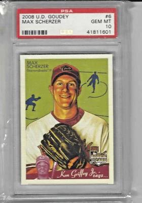 Upper Deck Goudey Max Scherzer #6 2008 novato RC PSA (JBC245) Foto 1 de 2