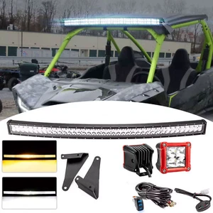 Soportes de techo barra de luz estroboscópica ámbar/blanco 42" + cápsulas de 3" para Kawasaki Teryx KRX 1000 - Imagen 1 de 16