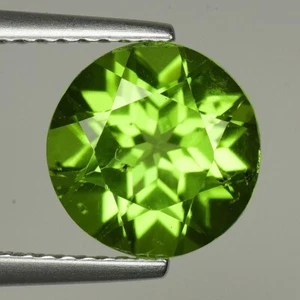 2,98CT NATURALE DI ALTA QUALITÀ MIGLIORE PERIDOTO VERDE 9 MM TAGLIO ROTONDO MYANMAR - Foto 1 di 2