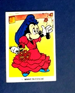 carte VACHE QUI RIT 1985 -Mickey et ses amis- n°11 MINNIE EN ESPAGNE - Photo 1/2