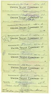 17 1954 Union Trust Company, Washington DC, Distretto di Columbia assegni - Foto 1 di 2