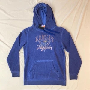 *NWT* KANSAS JAYHAWKS Fanatics Blue Vintage Throwback NCAA Hoodie Sweatshirt (M) - Picture 1 of 9