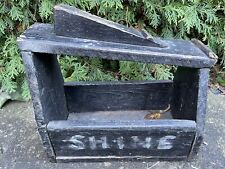 Antique Wooden Shoe Shine FOOT STOOL Hand Made Old Paint Decorations