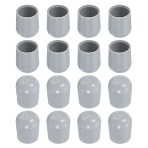 16pcs Chair Leg Floor Protectors 3/4" Non-Slip Slip-On Furniture Feet Cover Grey - Picture 1 of 6