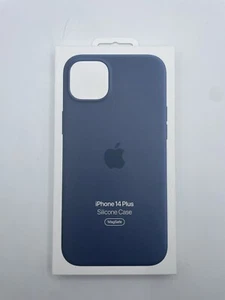 Genuine Apple iPhone 14 Plus (6.7") Silicone Case w/Magsafe - Storm Blue, NEW - Zdjęcie 1 z 2