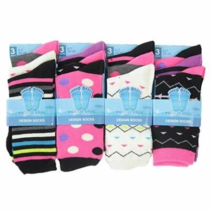 12 pares de calcetines de diseño novedoso mezcla algodón talla 4-7 - Imagen 1 de 4