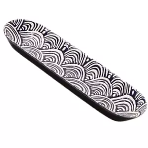 Short Stories Navy Blue Ceramic Tray Serving Home Decor NEW 14.1x4.25 SHIPS FREE - Picture 1 of 7