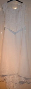 Alfred Angelo Ivory Beaded Bridal Wedding Dress + Head Tiara/Veil Size UK 14 - Picture 1 of 13