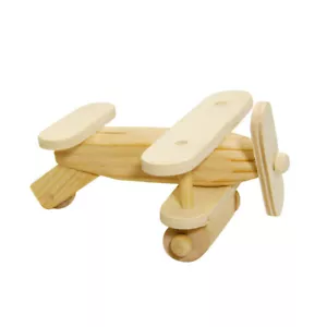 Hélice móvil de avión de juguete pequeño biplano modelo de madera lisa Creatología - Imagen 1 de 6