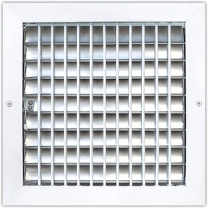 Air 360 Aluminum Wall AC Vent Grille Register w/ Shutter Damper White 10" x 10" - Picture 1 of 5