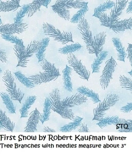 First Snow Winter Tree Branches cotton quilt fabric Kaufman 1-7/8 yds Last Piece - Picture 1 of 7