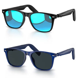 Bluetooth Audio Smart Glasses AI Translator GPT Polarized Sunglasses Blue 2Packs - Picture 1 of 24