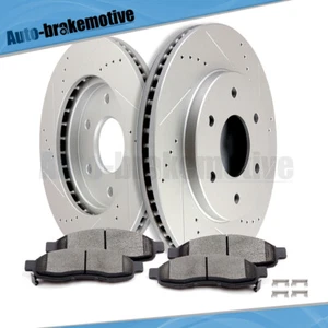 FOR INFINITI QX56 NISSAN PATHFINDER ARMADA FRONT BRAKE ROTORS AND CERAMIC PADS - Picture 1 of 12
