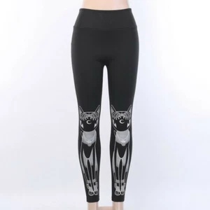 High Waist Cat print tight stretch leggings - Medium - Picture 1 of 3