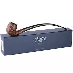 Pipa de tabaco de brezo extra larga Savinelli Churchwarden marrón rústica 601, 3 mm - Imagen 1 de 9