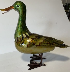 Emaille Ente Figur 12" Campbell Akzent Zinn Metall Statue Wohndeko Herbst - Bild 1 von 7